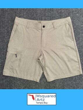 Magellan Outdoors Fish Gear Water Repellent Fishing Shorts Men's Size 36 Tan